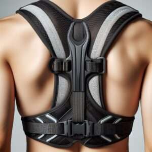 a person wearing a posture corrector, latest health and fitness gadgets