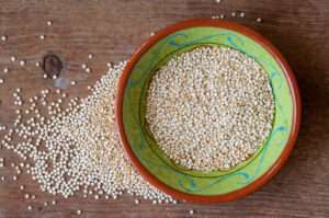 quinoa seeds in a bowl for a recipe to boost your health and fitness