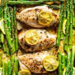 Baked chicken with asparagus and lemon