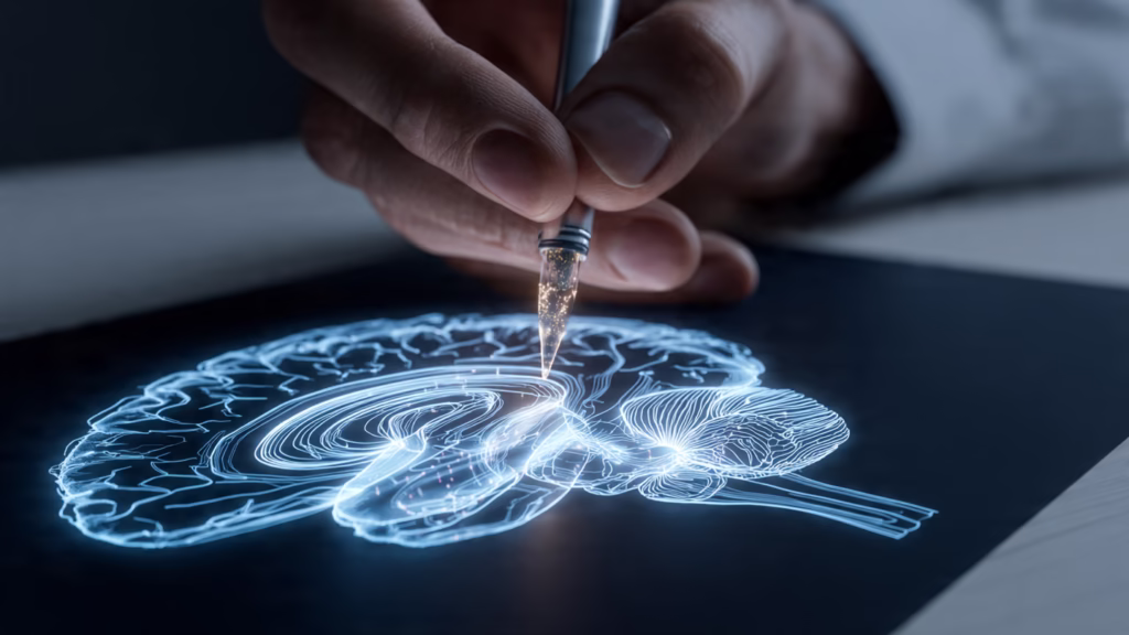 A person writing on a diagram of a human brain-Did You Know Journaling Boots Cognitive Performance? 