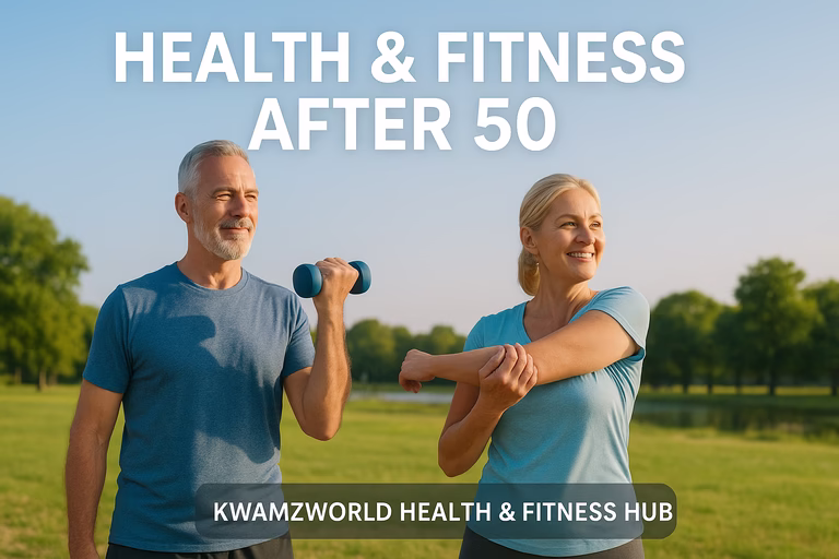A Man and a Woman Over 50 Doing Exercise in a Park-Health & Fitness After 50 Tips To Know